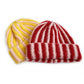 Knit Beanie with Colorblock Stripes and Folded Cuff Winter Hat