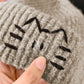 Knitted Beanie with Cat Embroidery - Cute & Warm Winter Hat for Cold Weather