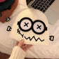 Knitted Beanie with Cartoon Monster Eye Design - Cute & Warm Winter Hat for Cold Weather
