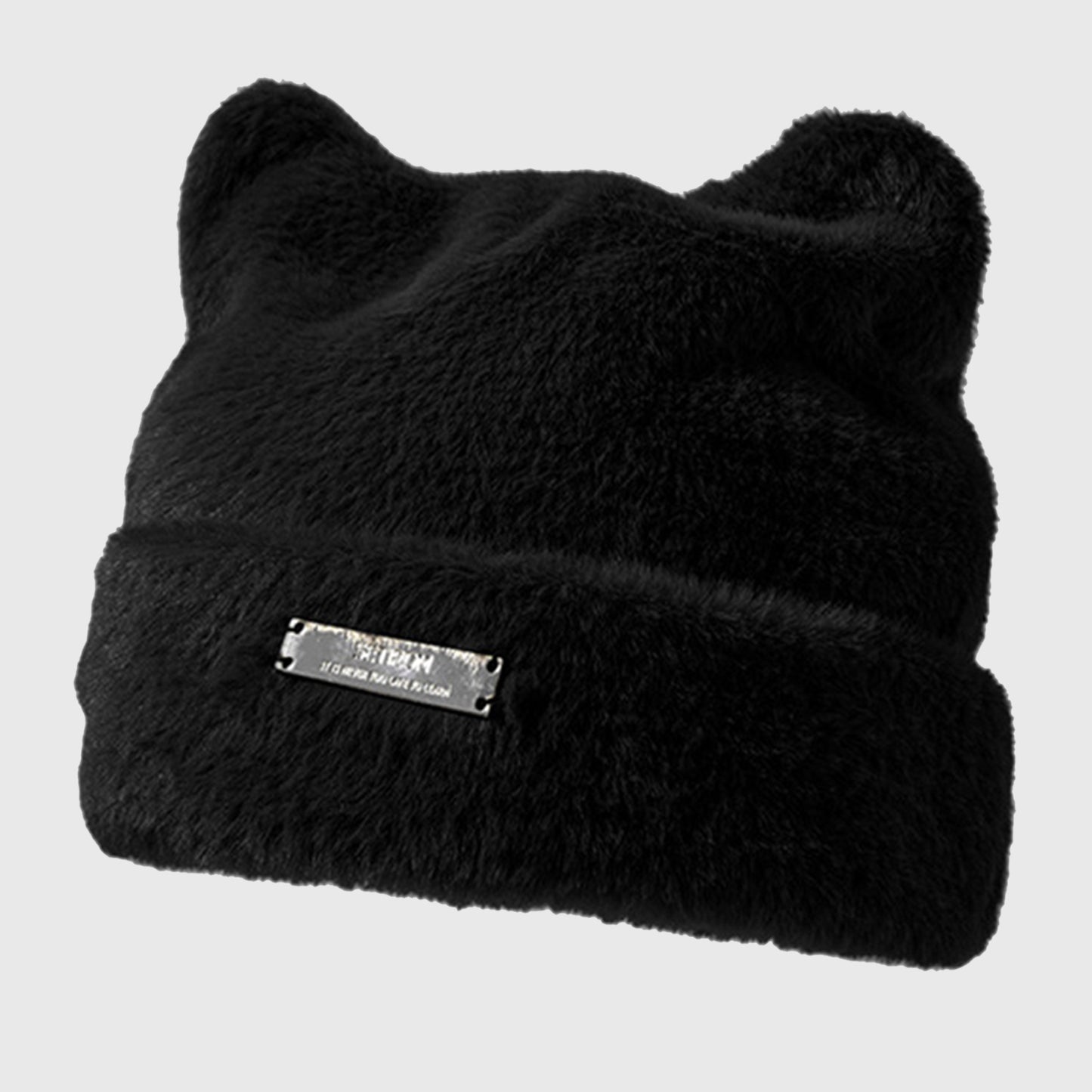 Fuzzy Cat Ear Beanie - Soft Plush Winter Hat
