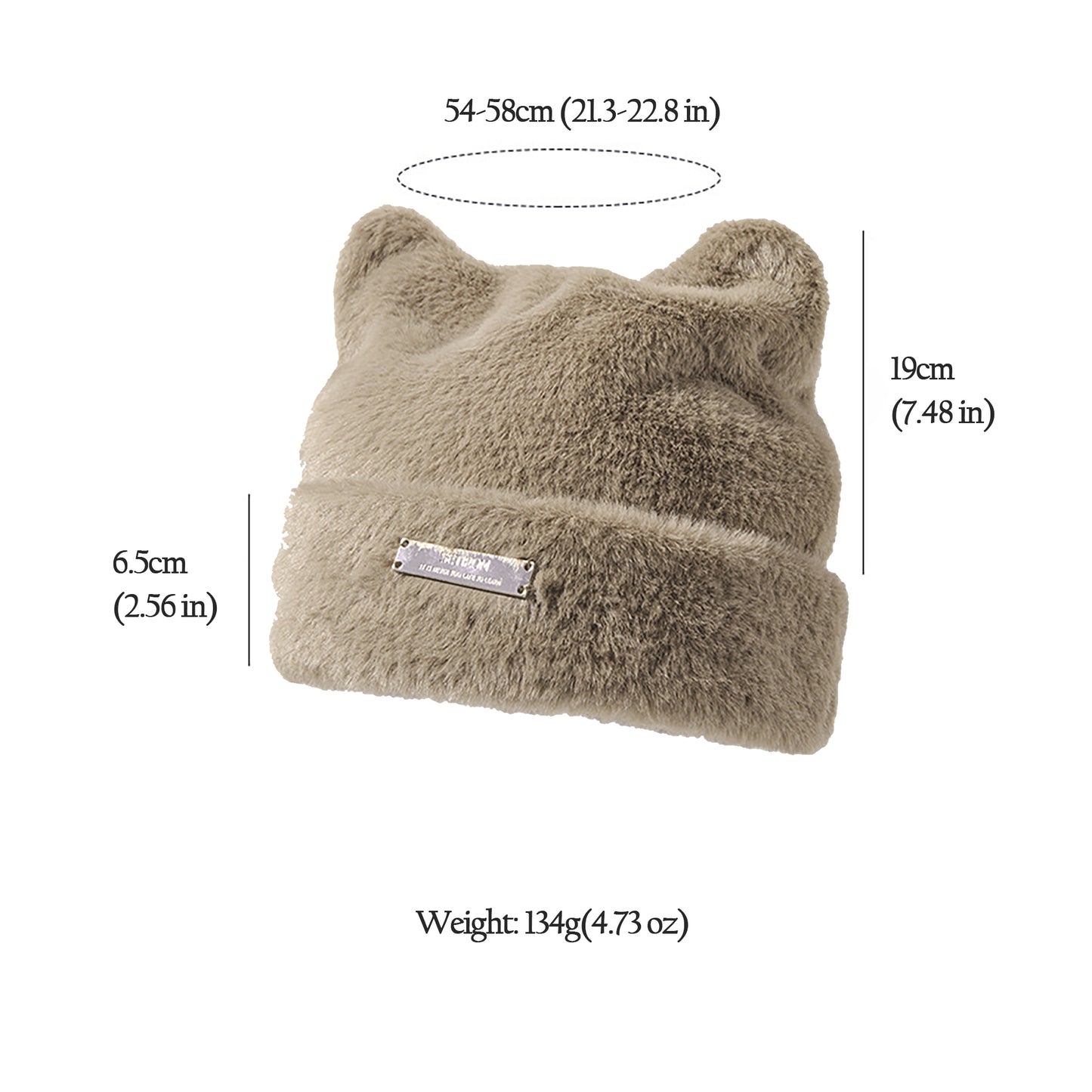 Fuzzy Cat Ear Beanie - Soft Plush Winter Hat