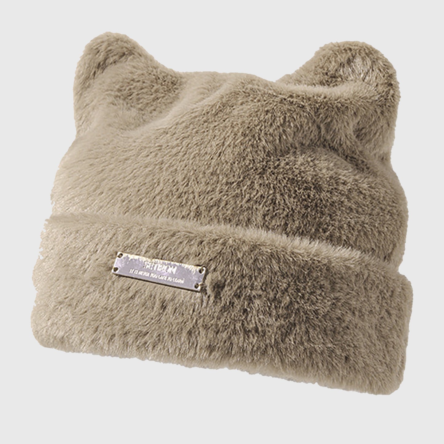 Fuzzy Cat Ear Beanie - Soft Plush Winter Hat