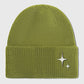 Coral Knitted Beanie with Star Embroidery - Stylish & Warm Winter Hat