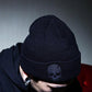 Knitted Beanie with Skull Embroidery Warm Winter Hat for Gothic, Punk & Casual Styles