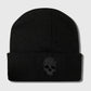 Knitted Beanie with Skull Embroidery Warm Winter Hat for Gothic, Punk & Casual Styles