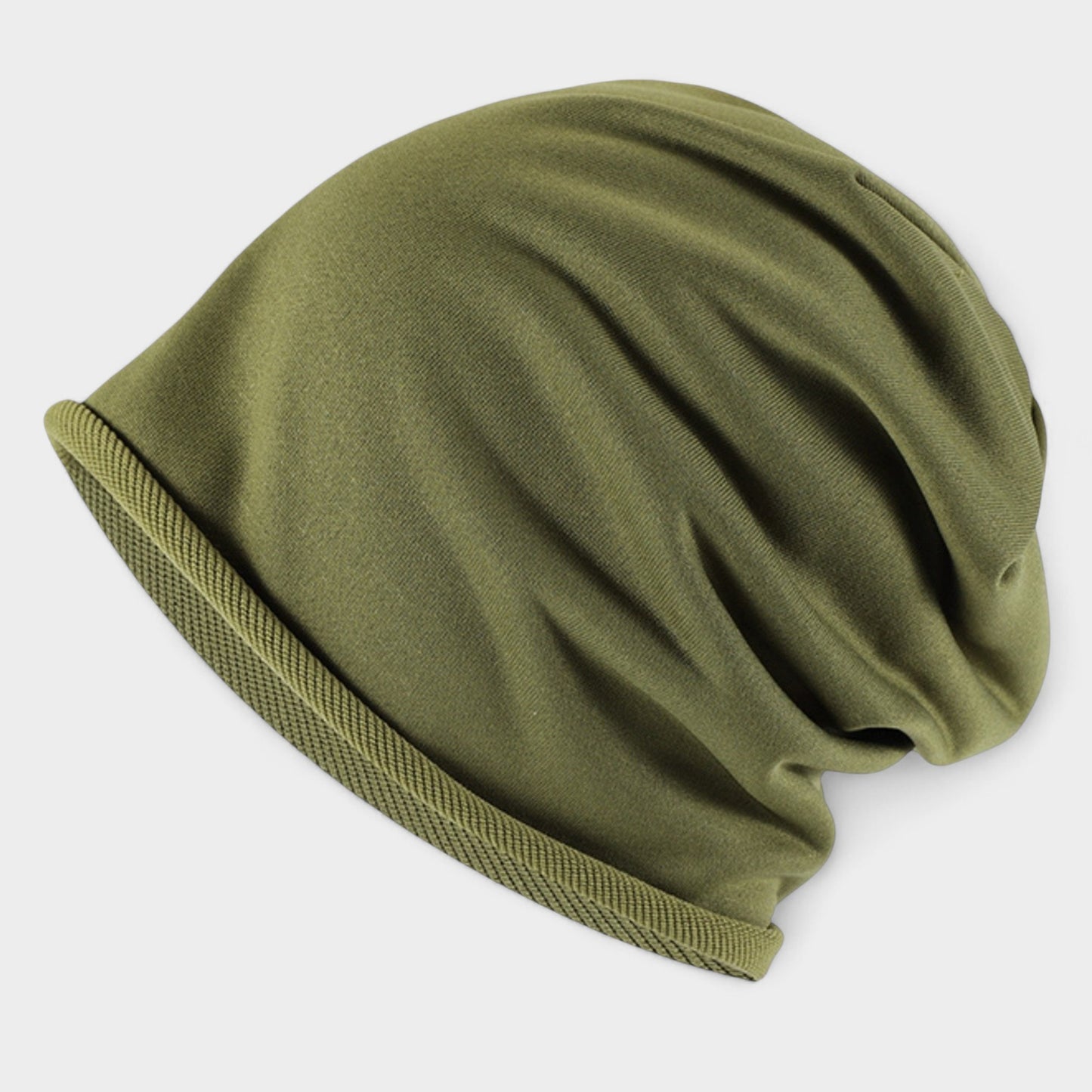 Casual Slouch Beanie with Contrast Trim Edge