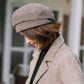 Classic Houndstooth Wool Blend Newsboy Cap