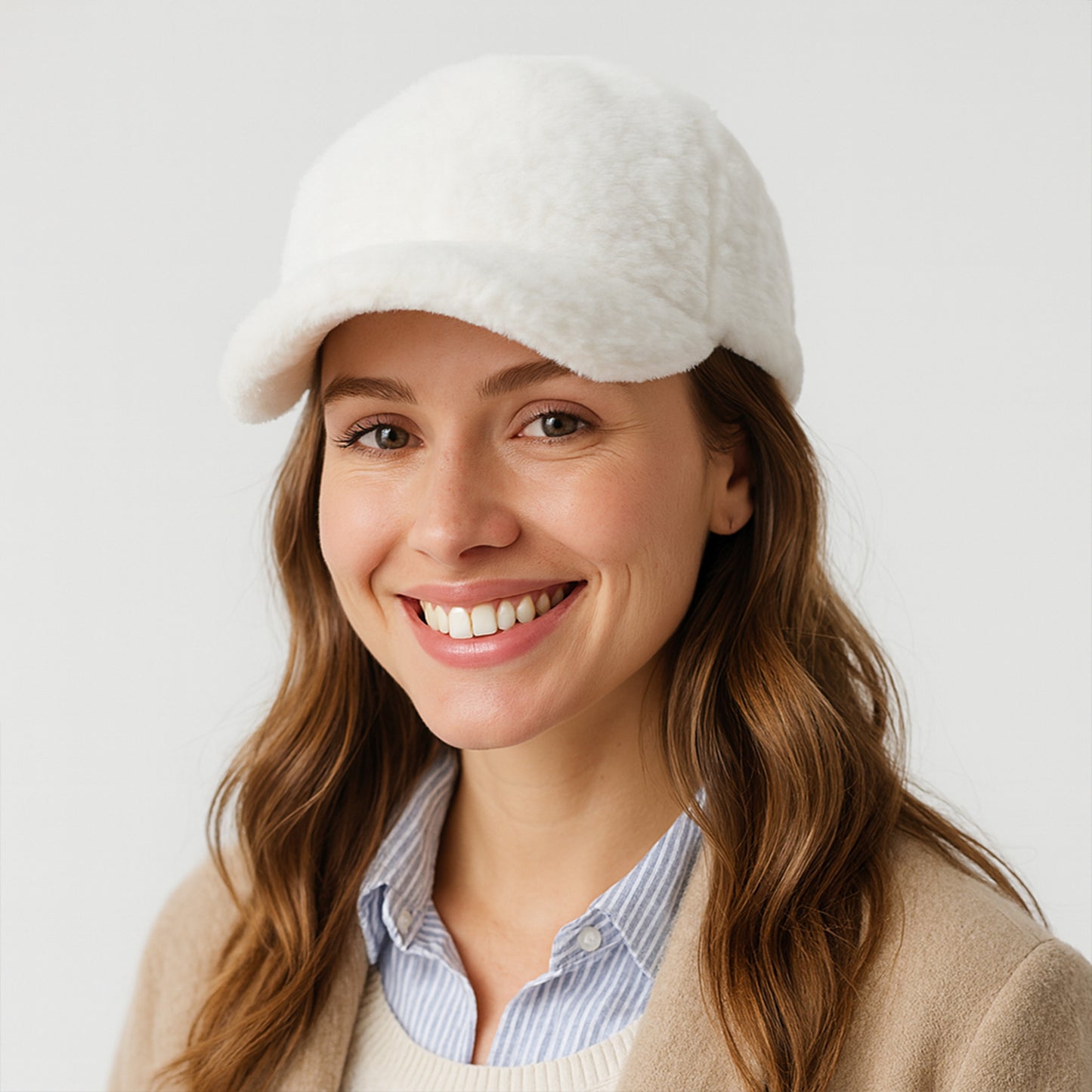 Plush Baseball Cap with Soft Textured Material and Comfortable Structured Fit