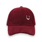 Corduroy Baseball Cap with Soft Ribbed Texture and Embroidered Smiley Detail