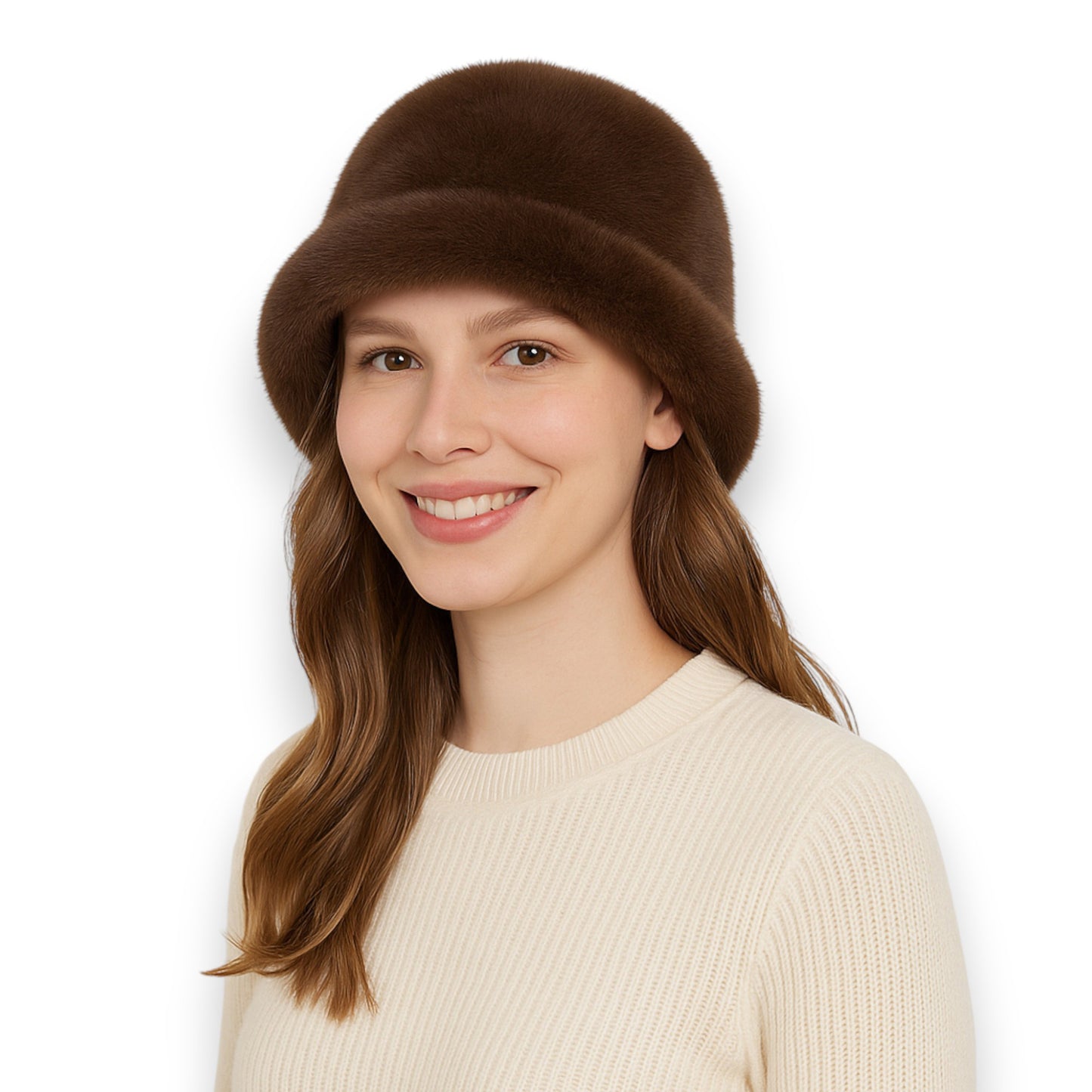 Plush Fuzzy Bucket Hat with Soft Warm Feel and Full-Cover Design