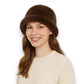 Plush Fuzzy Bucket Hat with Soft Warm Feel and Full-Cover Design