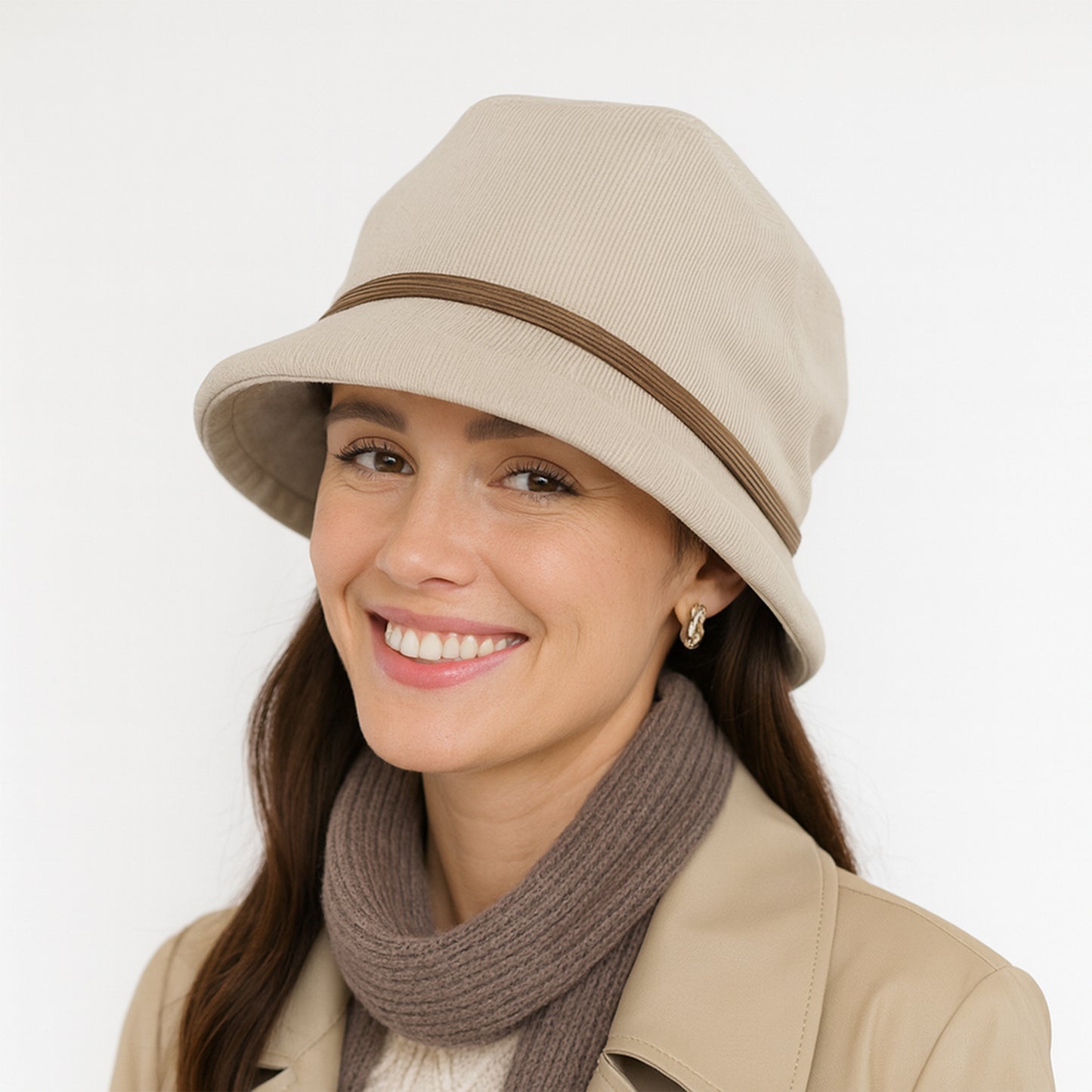 Casual Bucket Hat with Soft Fabric and Slim Decorative Band