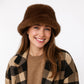 Plush Furry Bucket Hat with Soft Cozy Lining