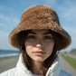 Plush Furry Bucket Hat with Soft Cozy Lining