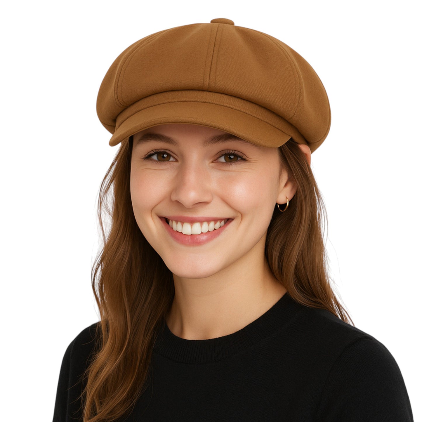 Soft Newsboy Beret Cap with Structured Crown