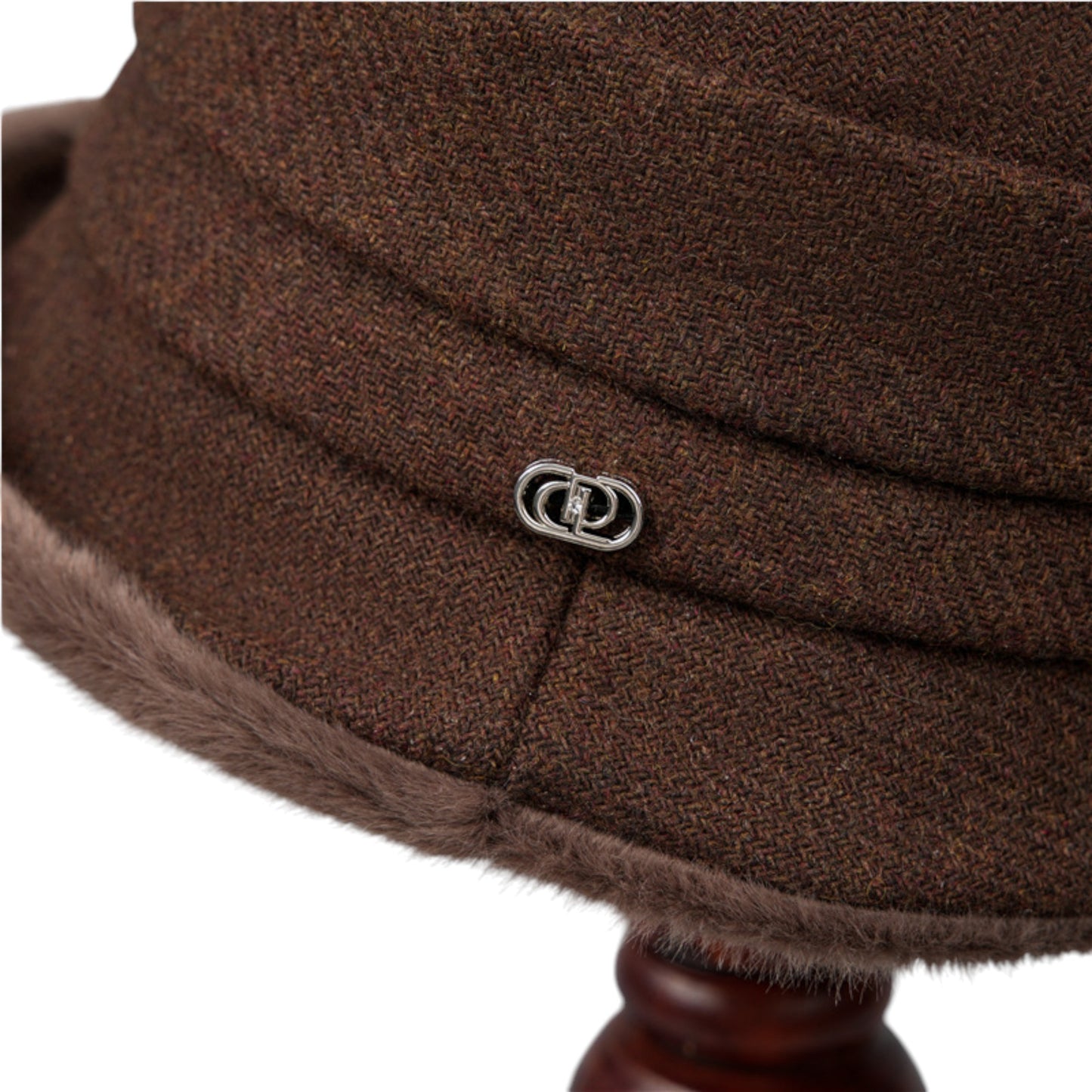 Warm Winter Cloche Hat with Faux Fur Trim