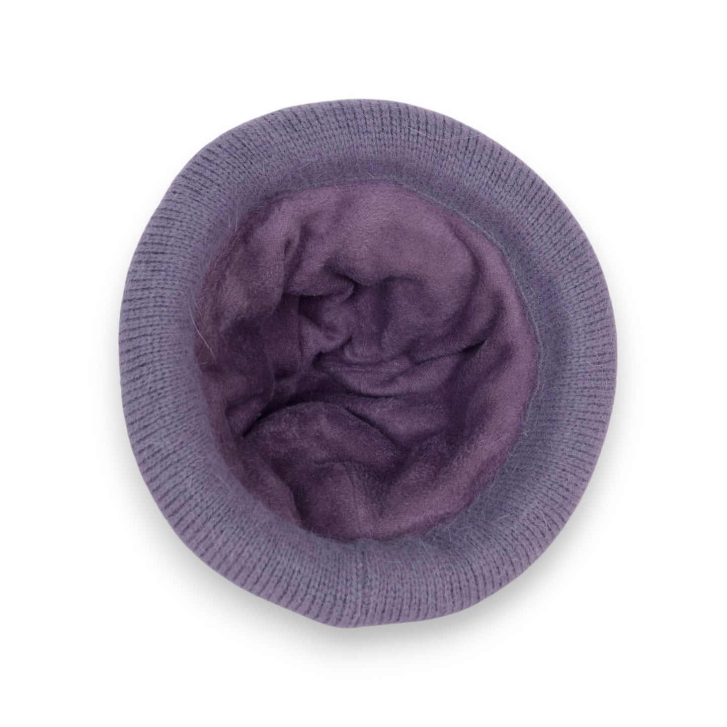 Soft Knit Winter Hat with Rolled Brim and Elegant Floral Detail