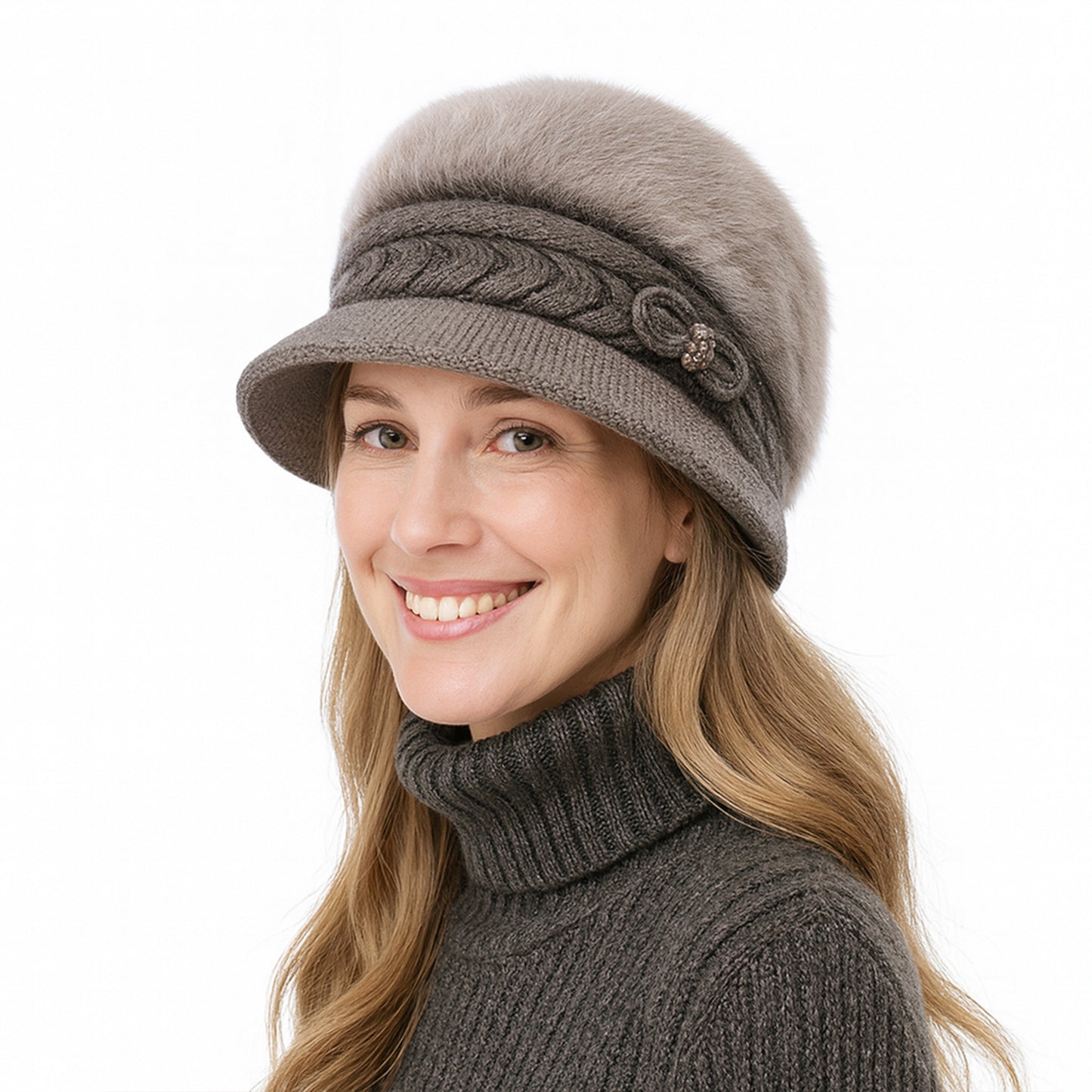 Soft Winter Knit Hat with Elegant Bow Accent