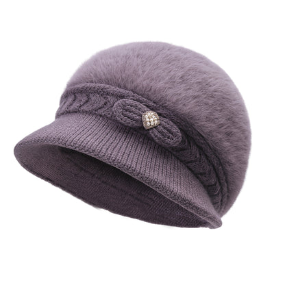 Soft Winter Knit Hat with Elegant Bow Accent