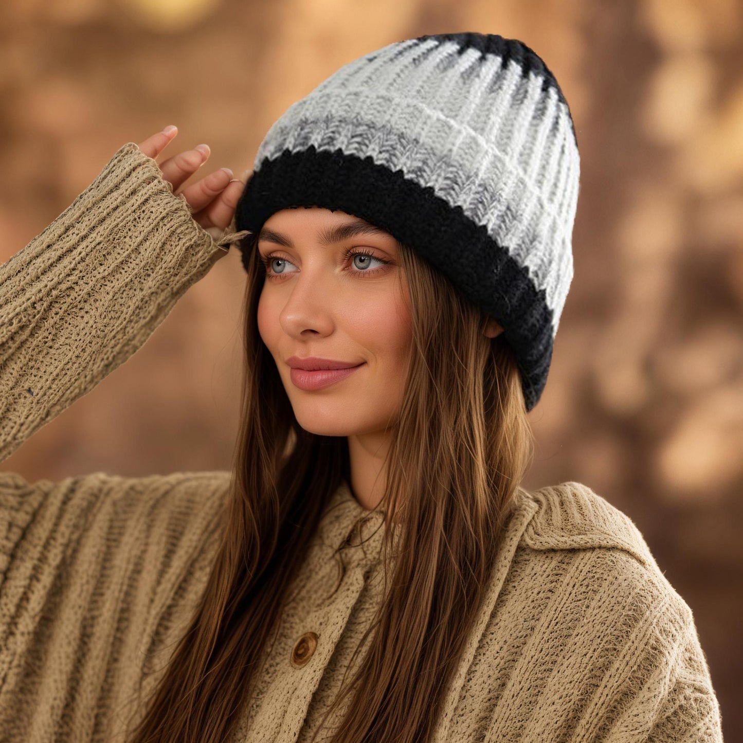 Cozy Rib-Knit Winter Beanie with Soft Stretch Fabric