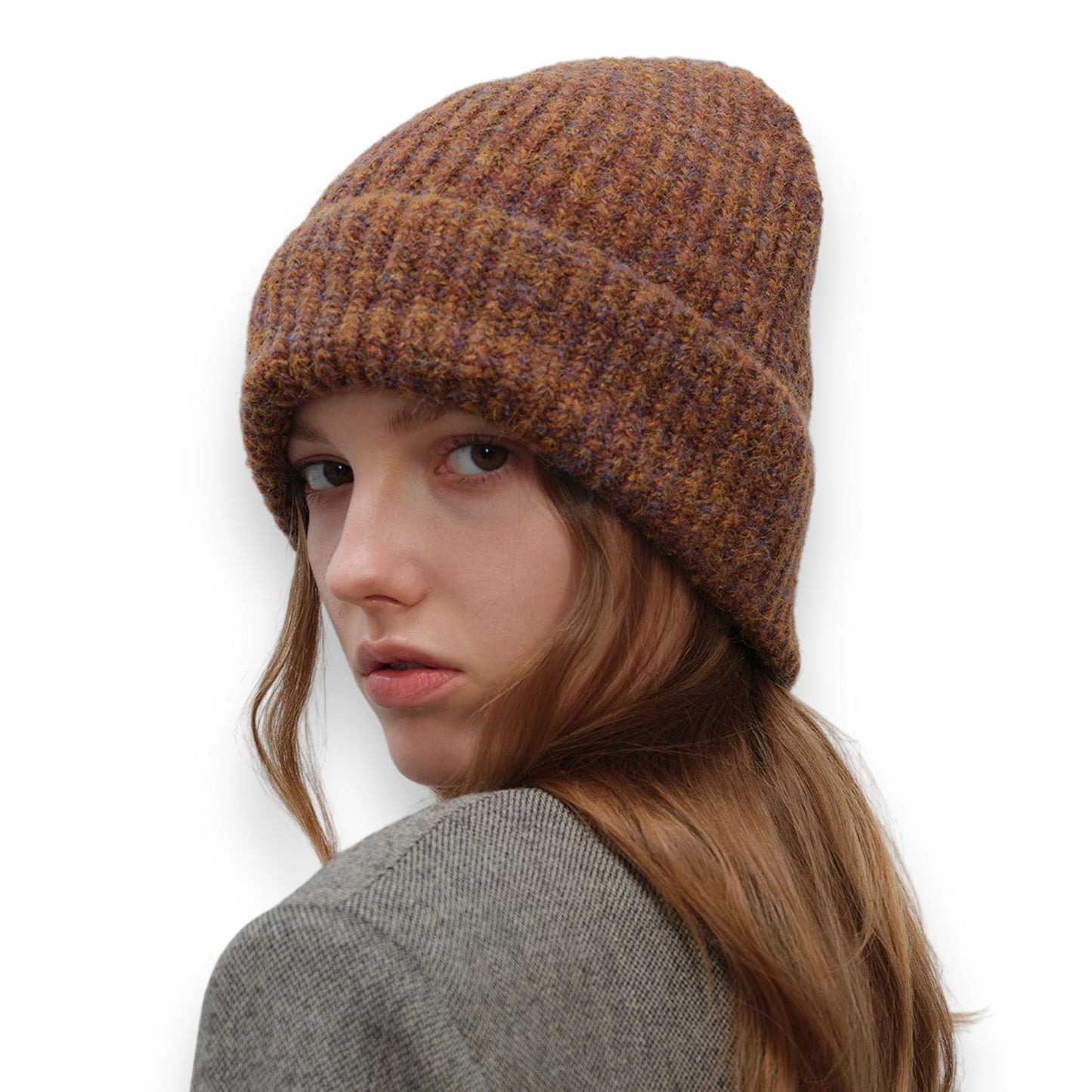 Soft Knit Winter Beanie with Warm Thick Ribbed Texture