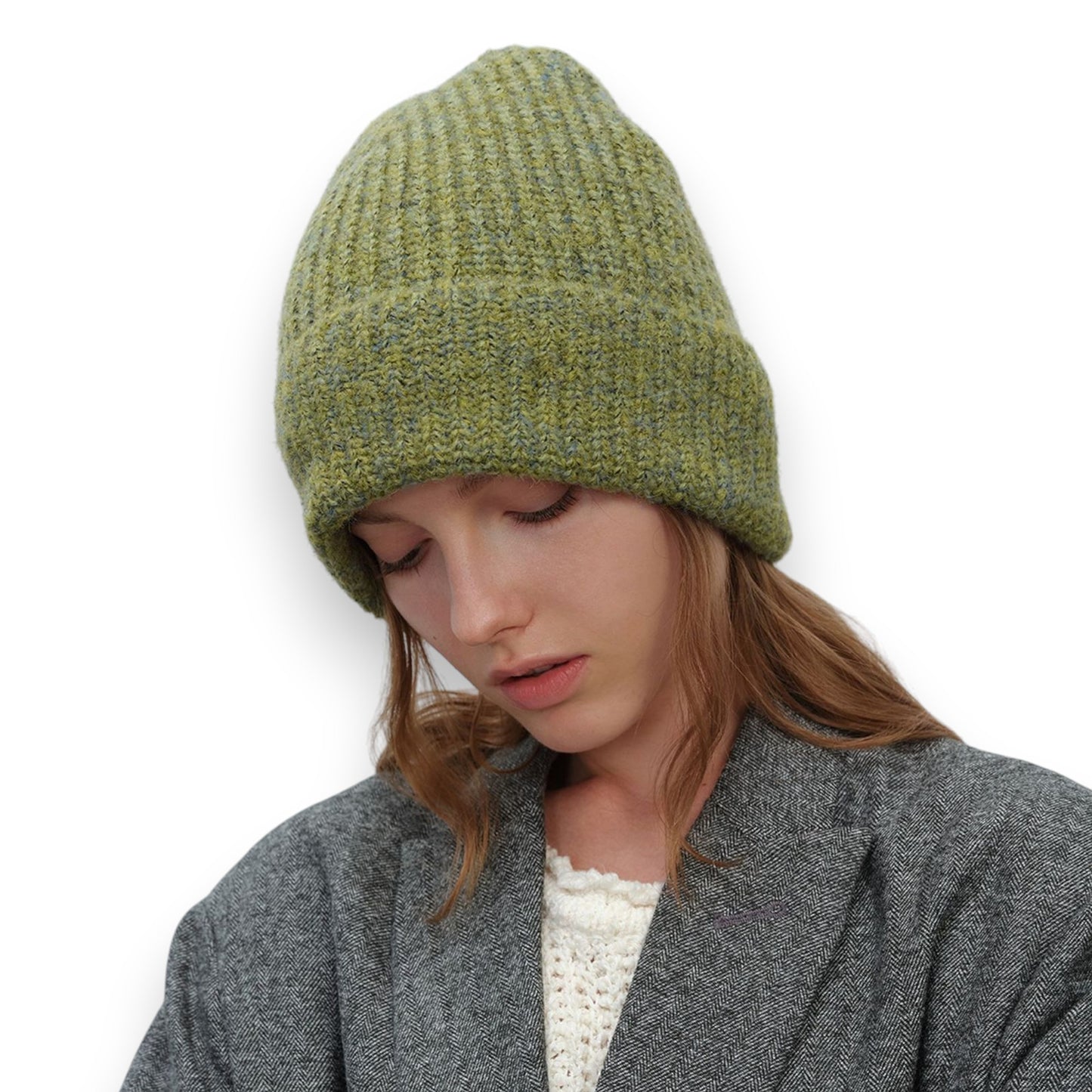Soft Knit Winter Beanie with Warm Thick Ribbed Texture