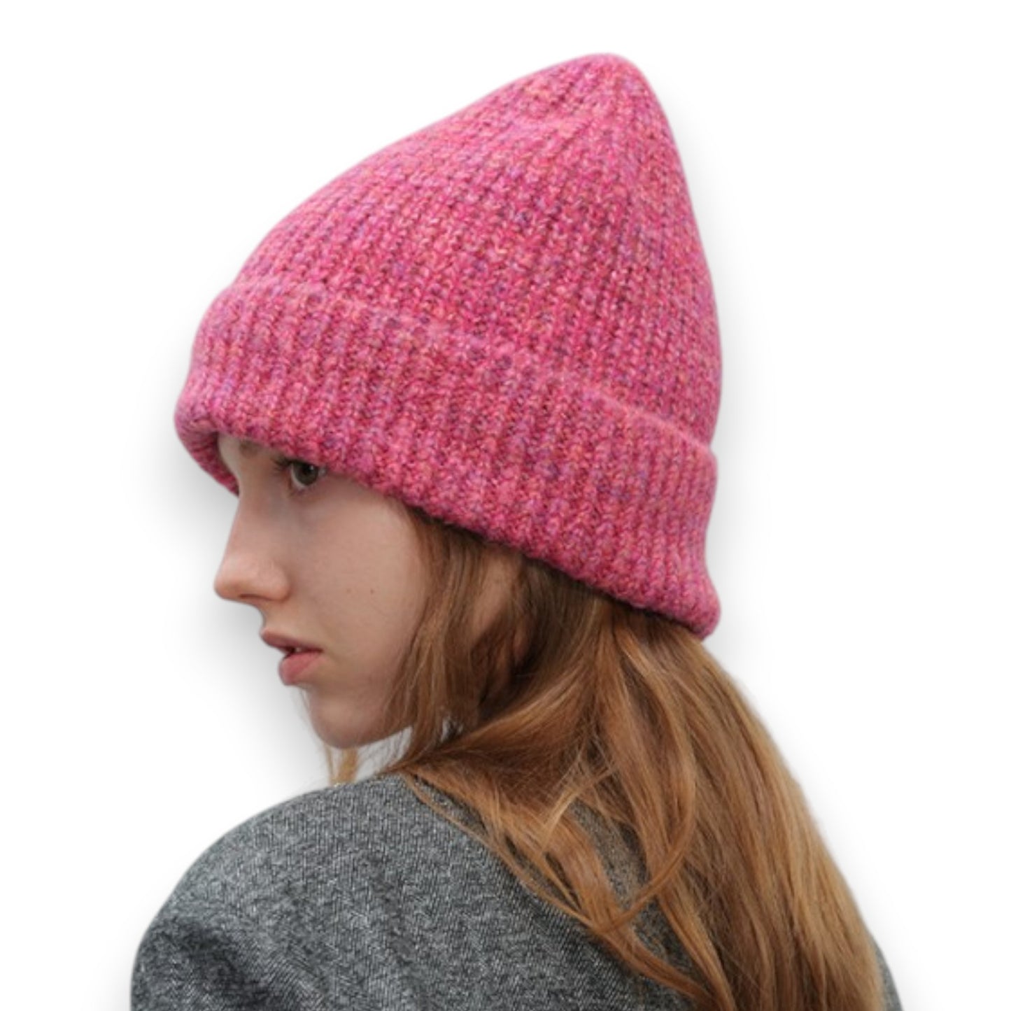 Soft Knit Winter Beanie with Warm Thick Ribbed Texture