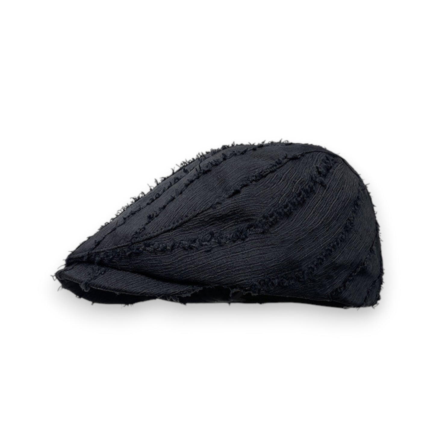 Retro Newsboy Cap with Textured Distressed Fabric and Adjustable Back Strap