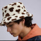 Valentine Plush Heart Pattern Bucket Hat Soft Texture Cozy Winter Style