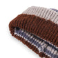 Soft Ribbed Knit Beanie Hat with Striped Pattern