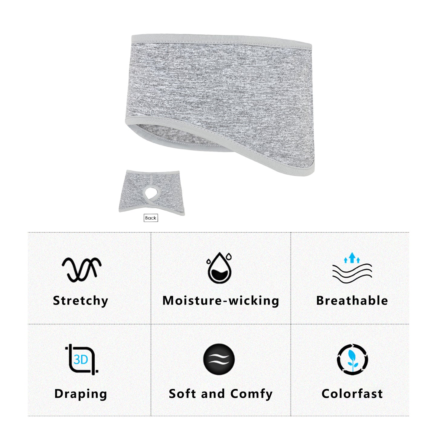 Ponytail Headband Moisture-Wicking for Running Exercise Workouts Winter Ear Warmer