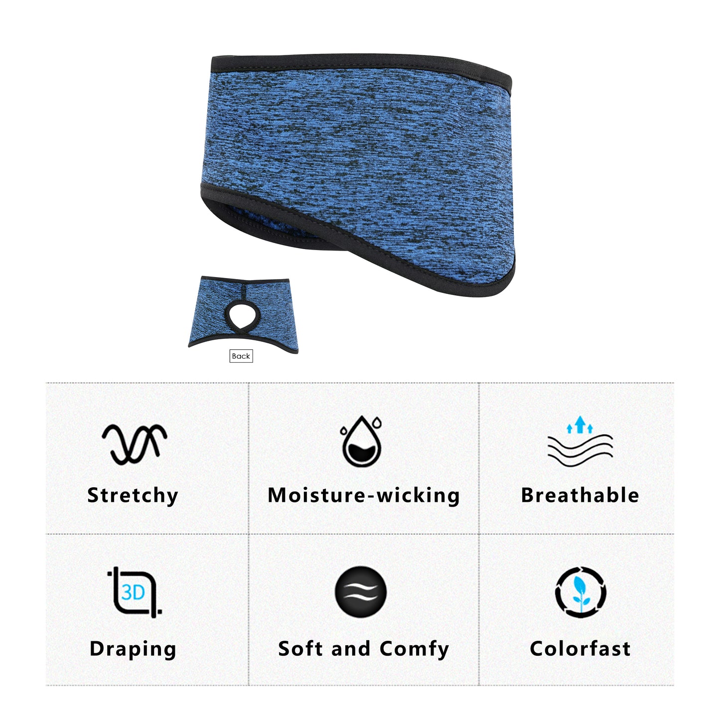 Ponytail Headband Moisture-Wicking for Running Exercise Workouts Winter Ear Warmer