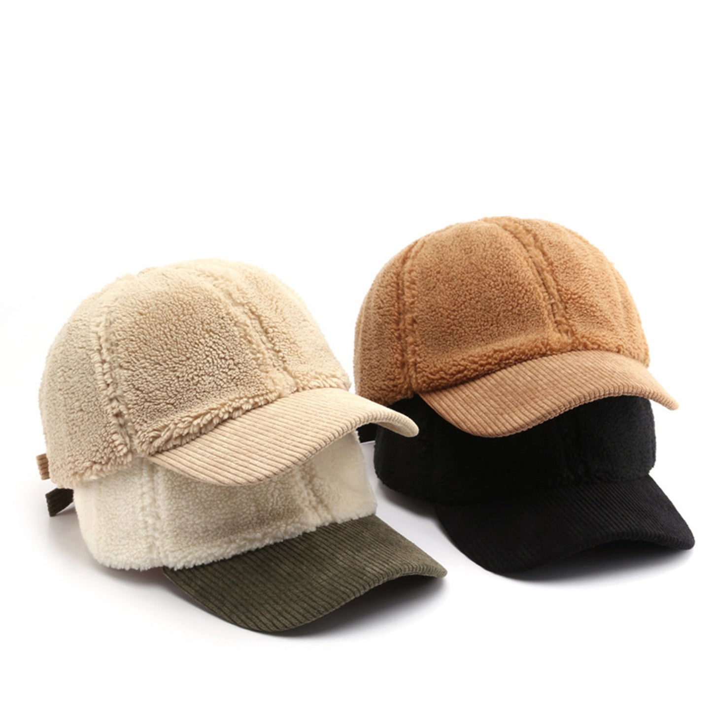 Plush High Pile Fleece Baseball Cap with Soft Textured Panels and Ribbed Brim Detail for Warmth and Comfortable Everyday Wear