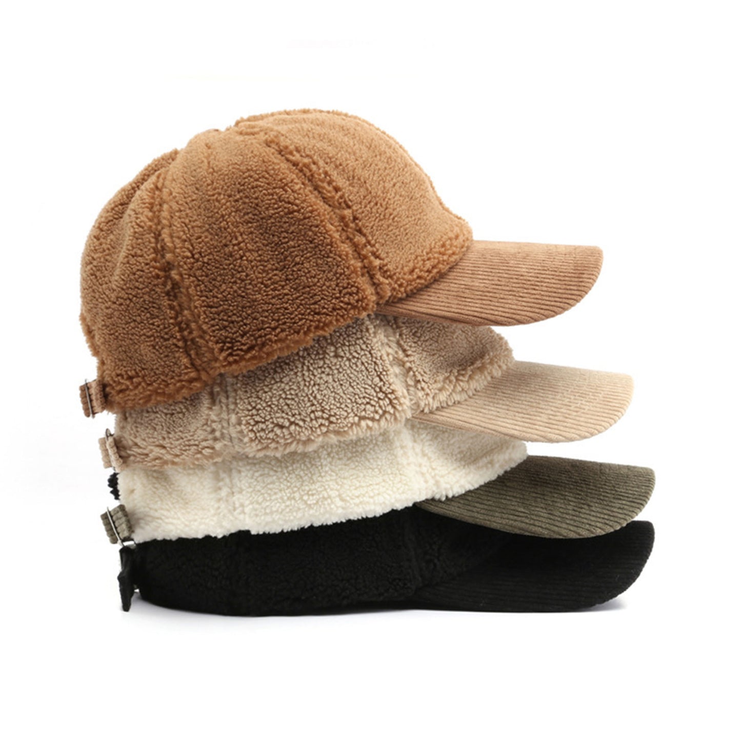 Plush High Pile Fleece Baseball Cap with Soft Textured Panels and Ribbed Brim Detail for Warmth and Comfortable Everyday Wear