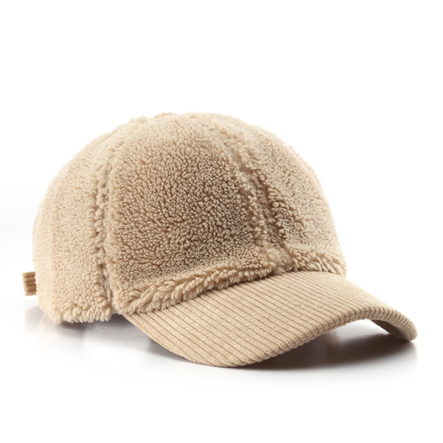 Plush High Pile Fleece Baseball Cap with Soft Textured Panels and Ribbed Brim Detail for Warmth and Comfortable Everyday Wear