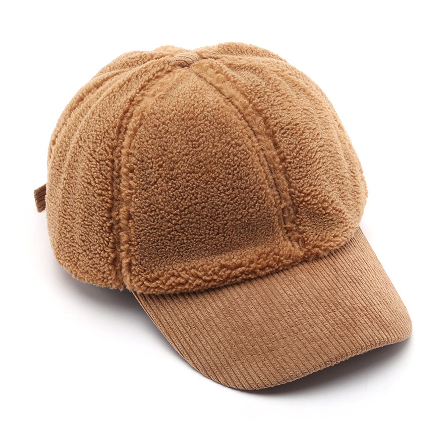 Plush High Pile Fleece Baseball Cap with Soft Textured Panels and Ribbed Brim Detail for Warmth and Comfortable Everyday Wear