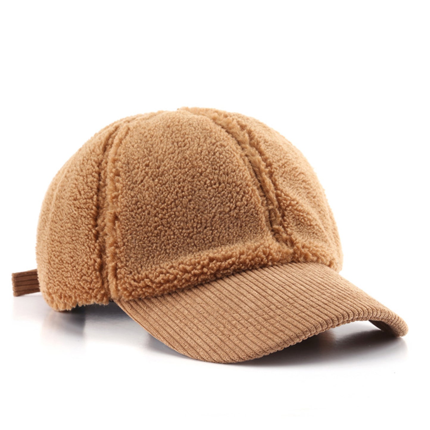 Plush High Pile Fleece Baseball Cap with Soft Textured Panels and Ribbed Brim Detail for Warmth and Comfortable Everyday Wear
