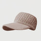 Plush Knit Ponytail Visor Hat with Soft Textured Cable Pattern and Curved Brim Design for Comfortable Everyday Cold-Weather Wear
