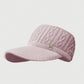 Plush Knit Ponytail Visor Hat with Soft Textured Cable Pattern and Curved Brim Design for Comfortable Everyday Cold-Weather Wear