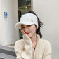 Plush Knit Ponytail Visor Hat with Soft Textured Cable Pattern and Curved Brim Design for Comfortable Everyday Cold-Weather Wear