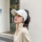 Plush Knit Ponytail Visor Hat with Soft Textured Cable Pattern and Curved Brim Design for Comfortable Everyday Cold-Weather Wear