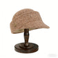 Knit Cloche Hat with Structured Brim and Decorative Metal Accent