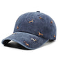 Embroidered Dog Baseball Cap with Curved Brim Soft Structured Crown and Adjustable Back Strap