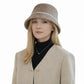 Faux Fur Bucket Hat with Pearl Trim Detail Soft Textured Finish and Structured Cozy Winter Headwear 22-22.8in