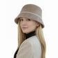 Faux Fur Bucket Hat with Pearl Trim Detail Soft Textured Finish and Structured Cozy Winter Headwear 22-22.8in