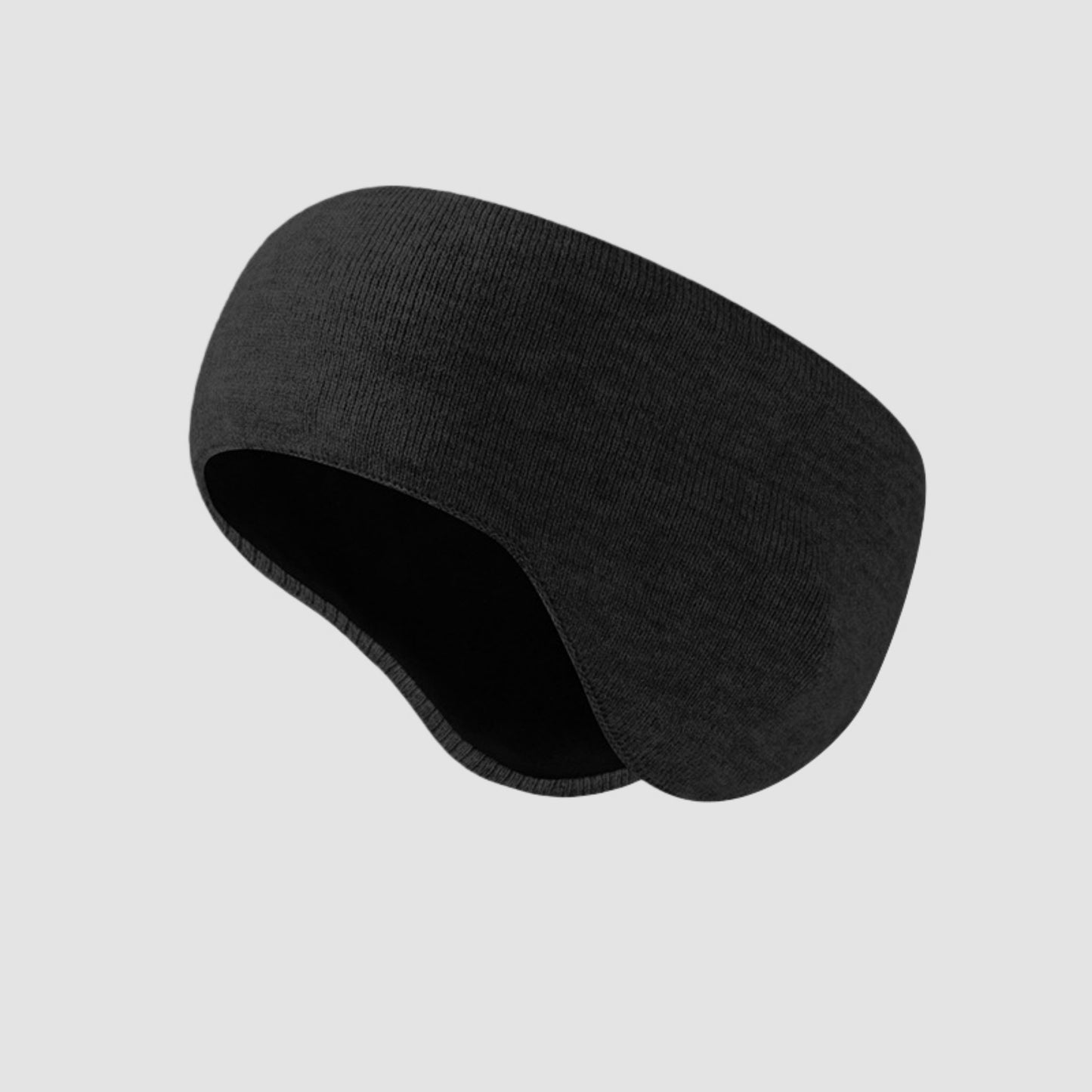 Fleece-Lined Stretch Ear Warmer Headband with Soft Ribbed Knit Exterior