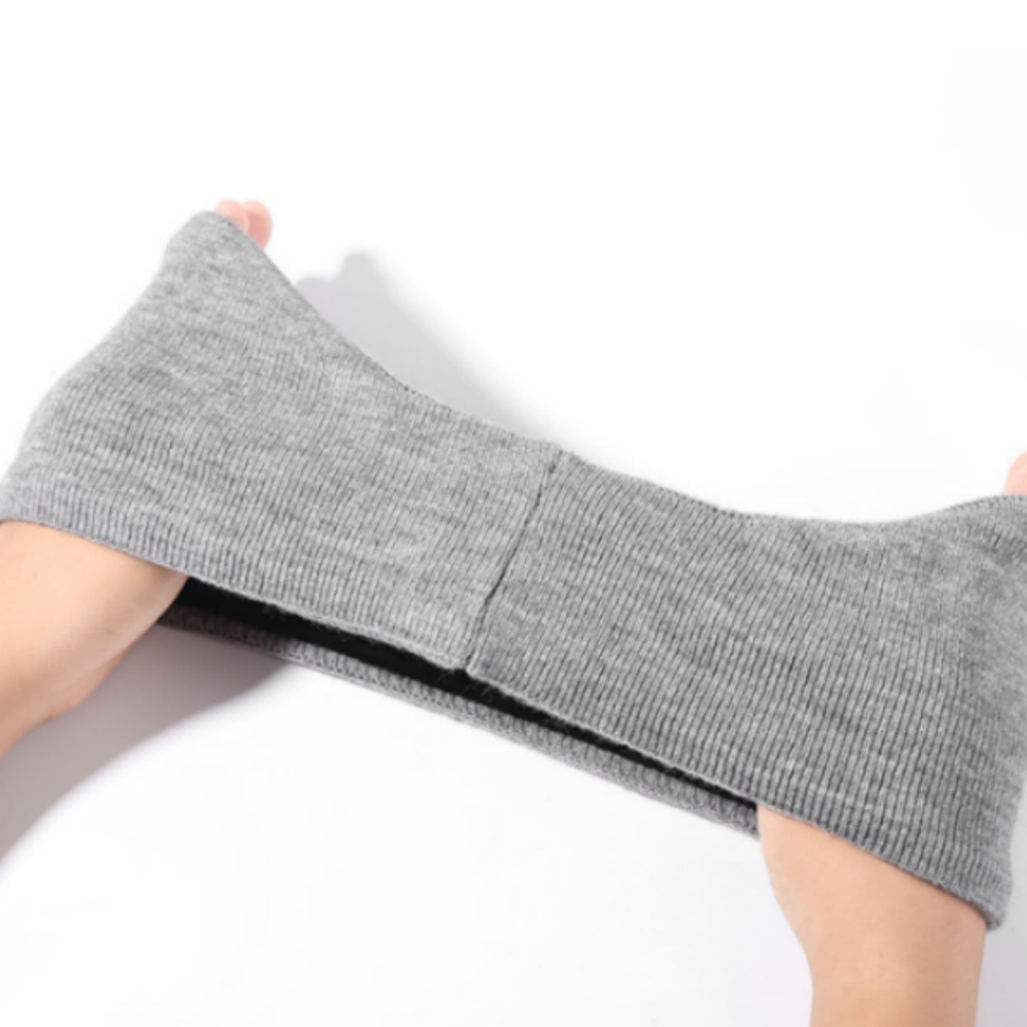 Fleece-Lined Stretch Ear Warmer Headband with Soft Ribbed Knit Exterior