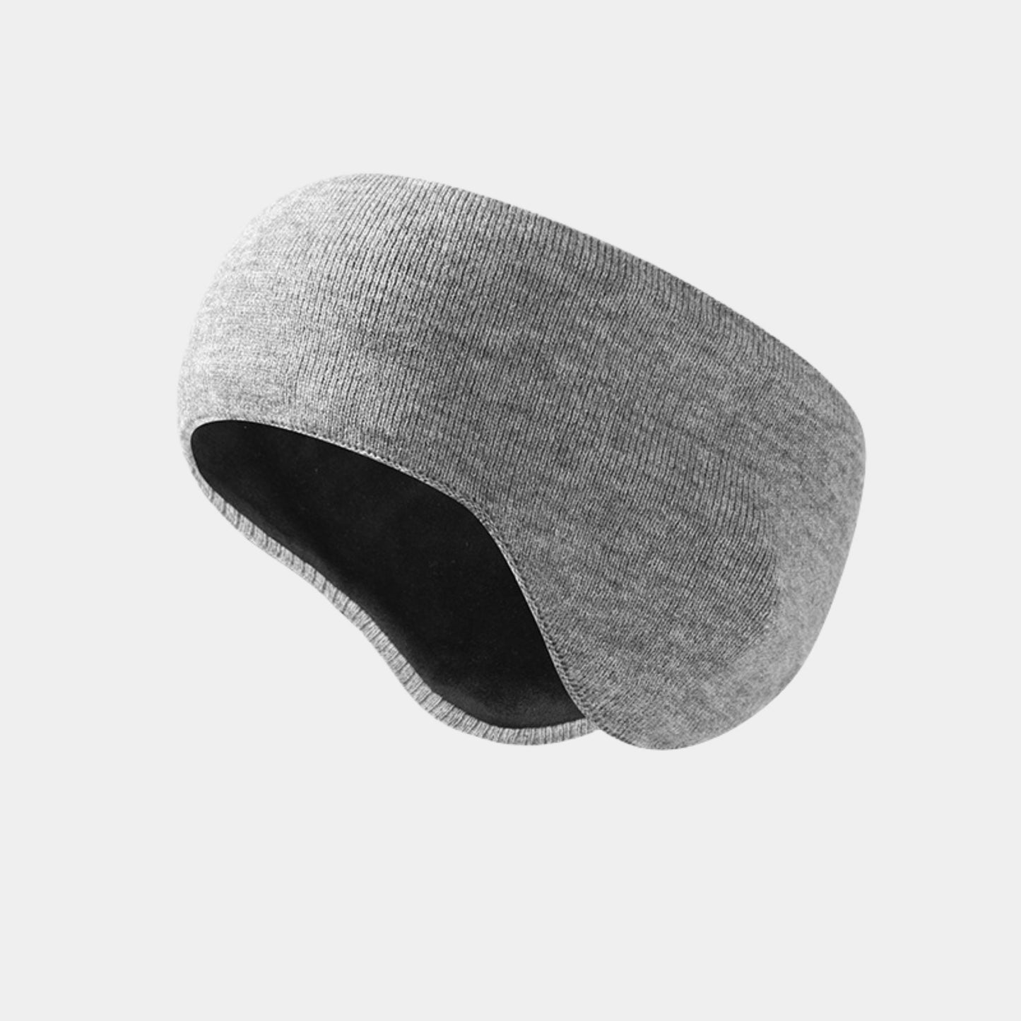 Fleece-Lined Stretch Ear Warmer Headband with Soft Ribbed Knit Exterior