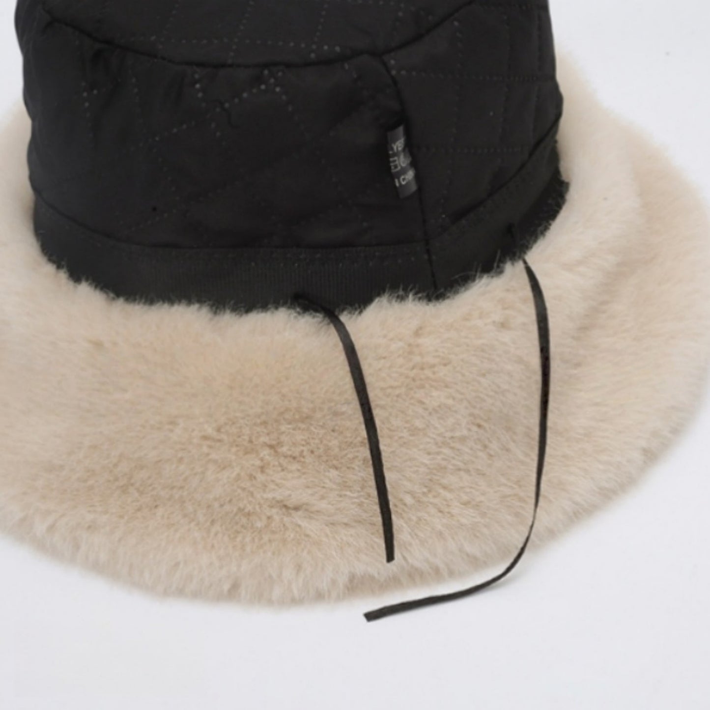 Faux Shearling Bucket Hat with Contrast Band Detail and Soft High Pile Texture