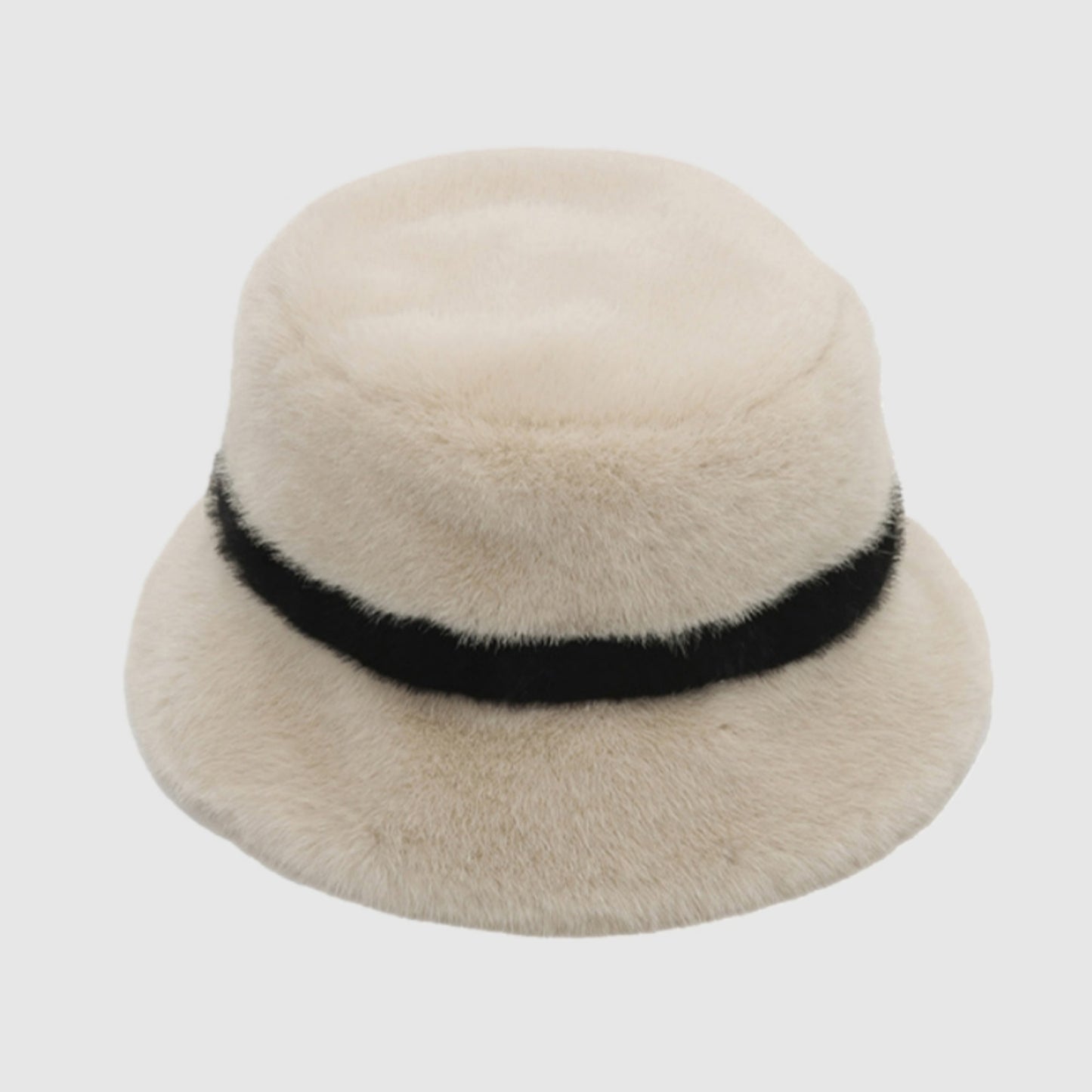 Faux Shearling Bucket Hat with Contrast Band Detail and Soft High Pile Texture